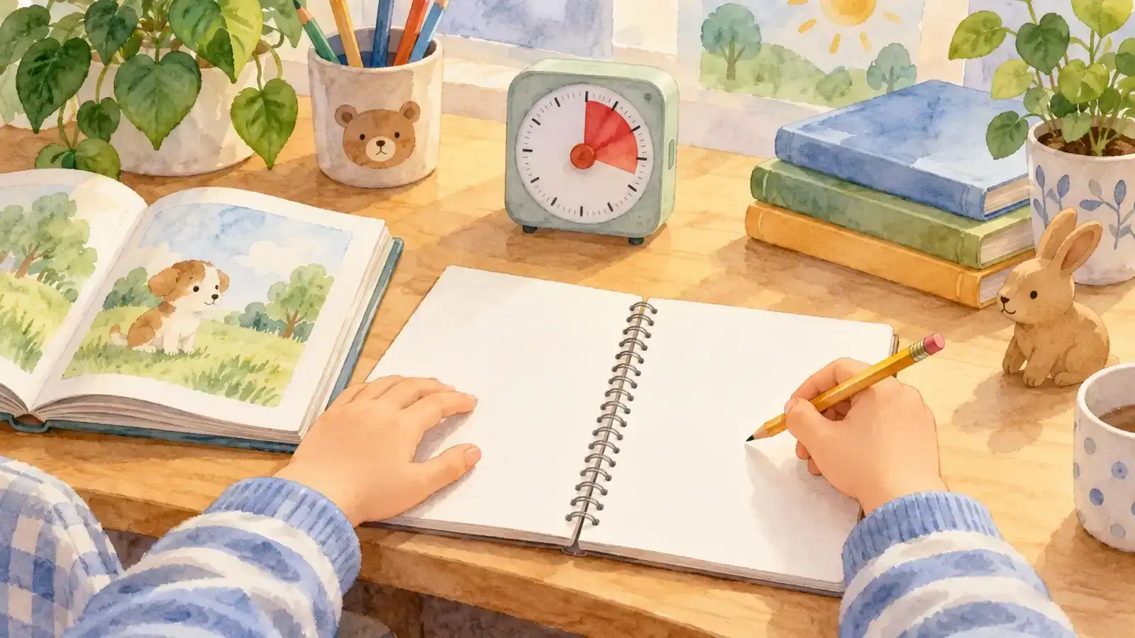 宿題に取り組む子どものイラスト（イメージ）
